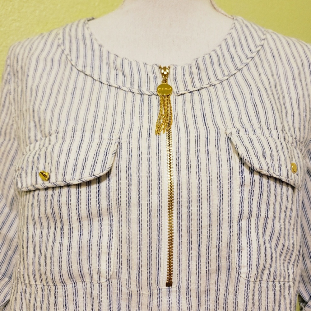 NWT Ellen Tracy roll up linen shirt - Picture 2 of 6